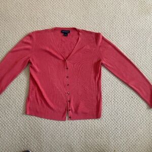 Ann Taylor  Coral Silk Cardigan